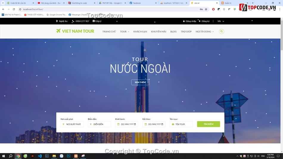 Code Web du lịch,Website du lịch,Website tour du lịch,Code Website du lịch,code khách sạn,code tour du lịch